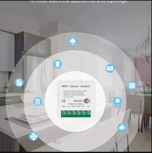 Smart Wi-Fi Mini Switch: 1-gang 16A With Energy Monitor