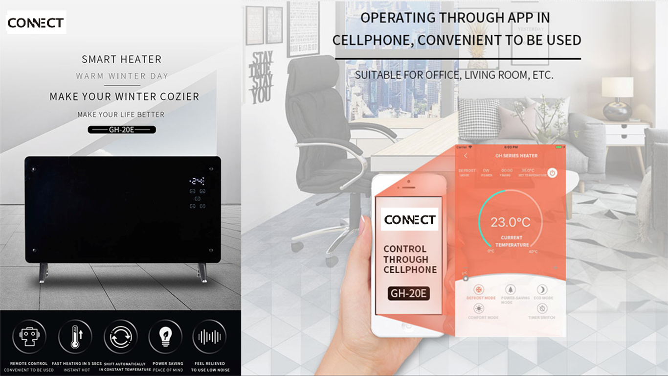 Smart Wi-Fi Connect Glass Panel Heater