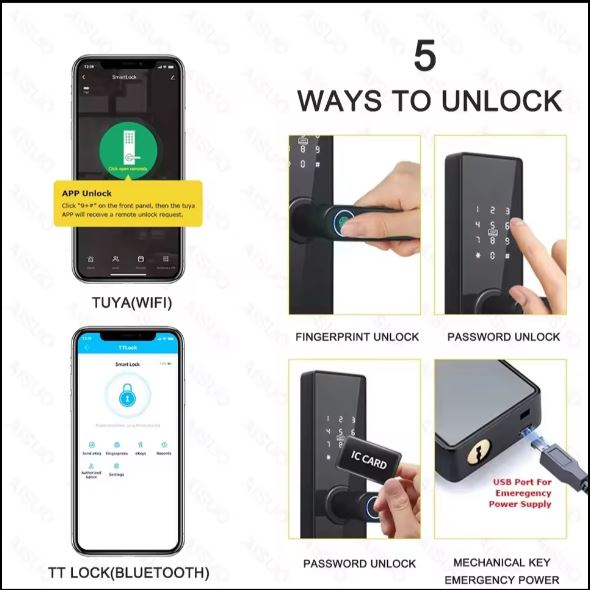 Electric Digital Fingerprint Smart Door Lock