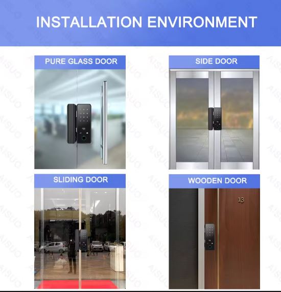 TUYA WIFI Smart Glass Door Lock
