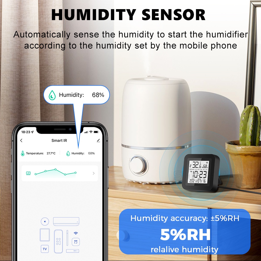 Wi-Fi Smart IR Remote Control and Temperature and Humidity Sensor