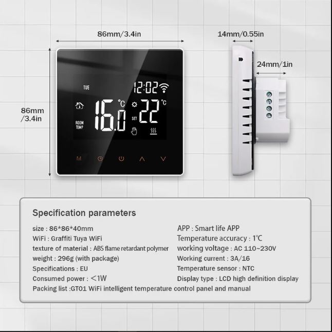 Smart Home Thermostat Control Panel
