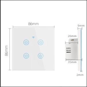 Smart Home 4gang Switch Panel – EU/UK Edition