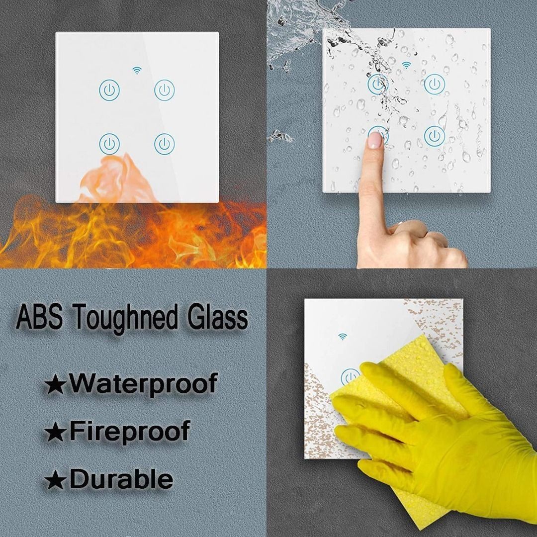 Smart Home 4gang Switch Panel – EU/UK Edition